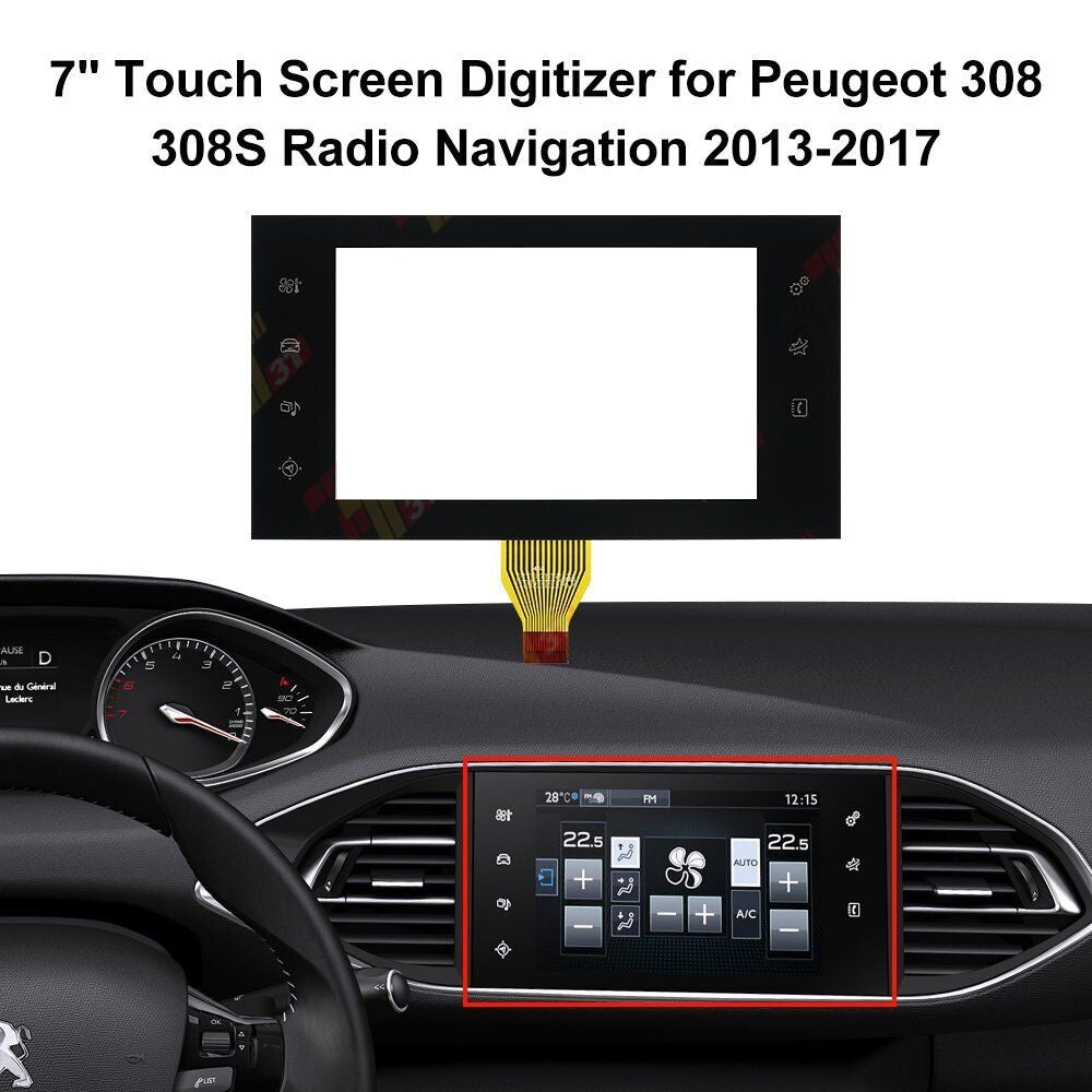 Peugeot 308 2013 - 2017 Head Unit Sat Nav Touch Screen Digitizer Display New Replacement