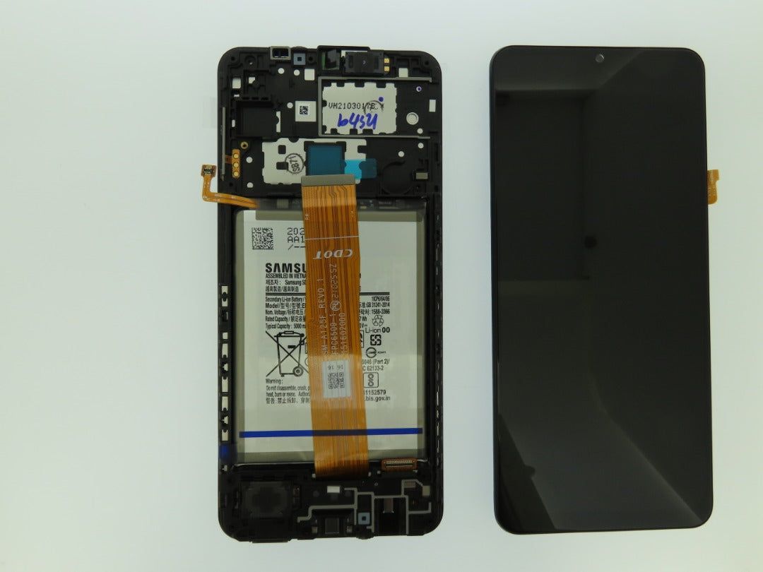 Samsung Galaxy A12 A125 Lcd Touch Screen Display Complete Original Genuine Black Replacement + Battery