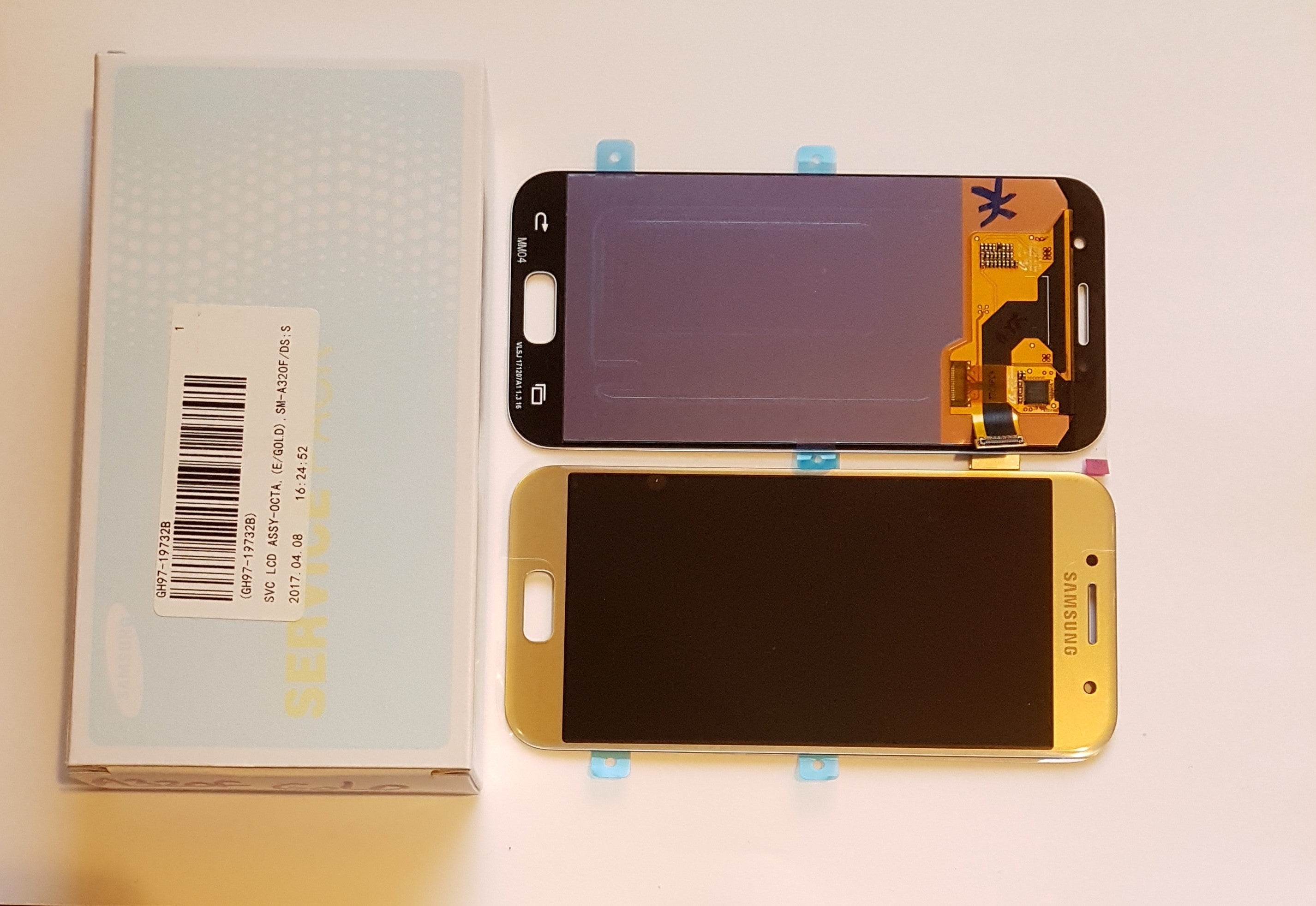 Samsung Galaxy A3 2017 SM-A320F Lcd Touch Screen Display Complete Original Genuine Gold Replacement