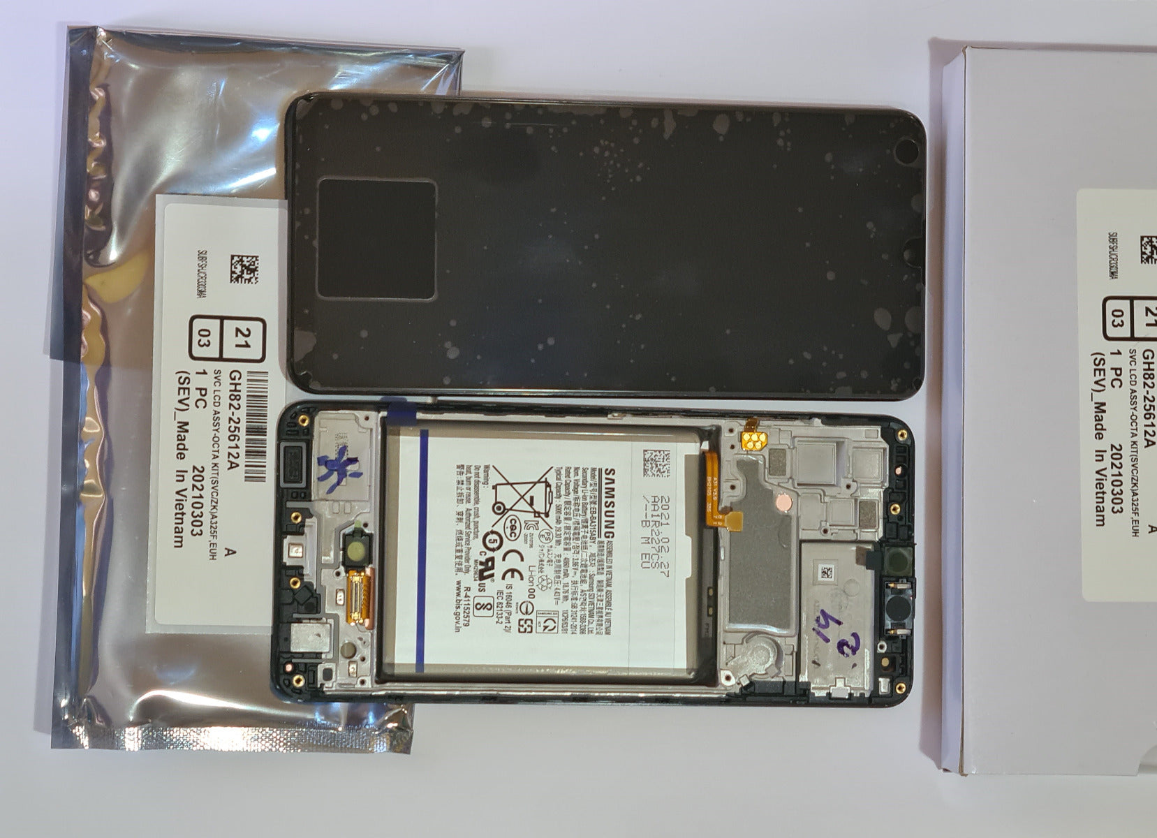 Samsung Galaxy A32 4G Lcd Touch Screen Display Complete Original Genuine Black Replacement + Battery