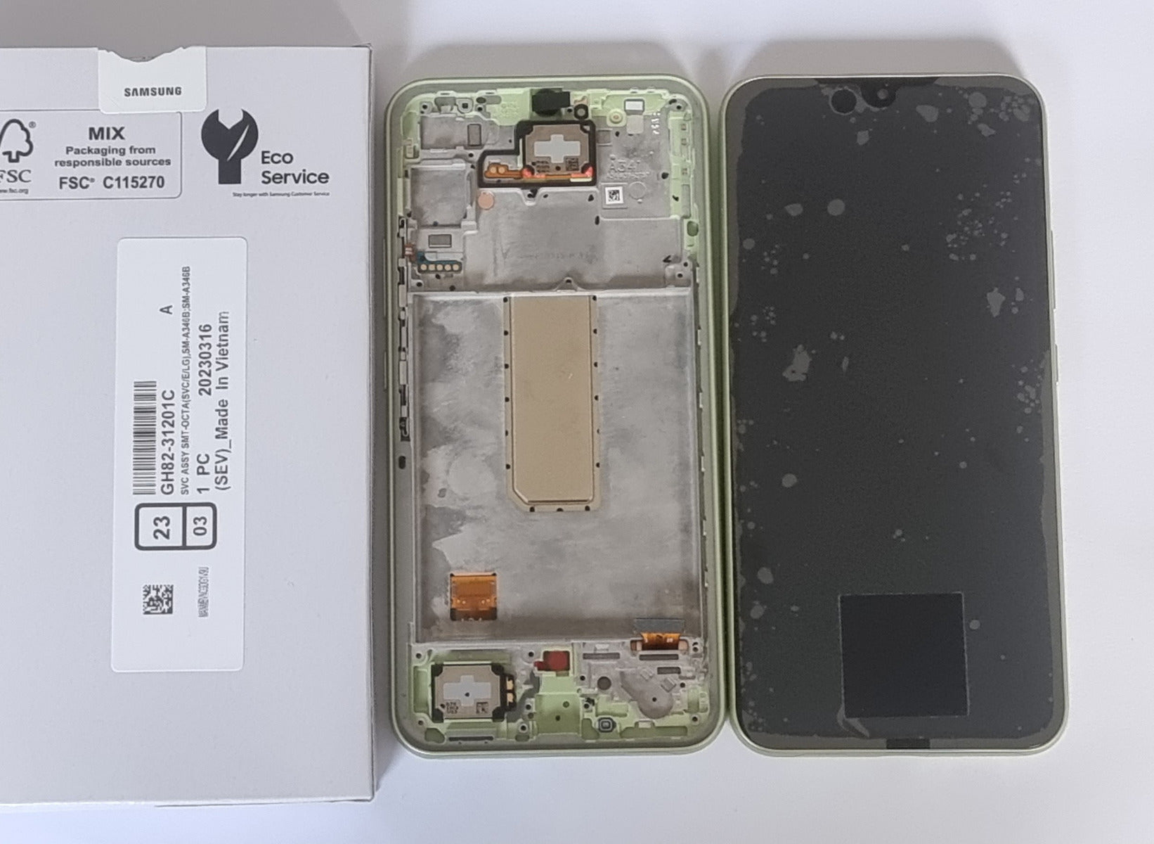 Samsung Galaxy A34 5G A34 Lcd Touch Screen Display Complete Original Genuine Lime Green Replacement