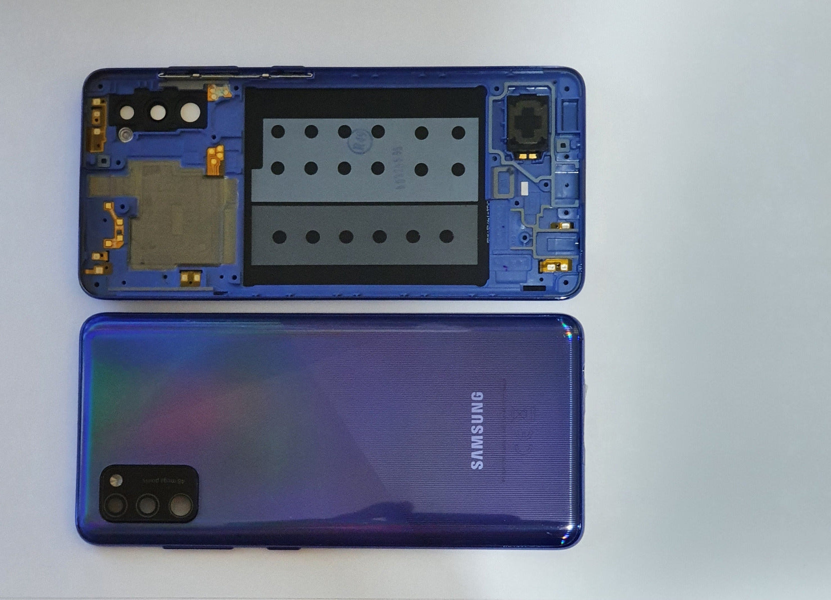 14 DAY Samsung Galaxy A415F A41 Battery Cover Back Housing Chassis Frame Fascia 100% Original Genuine Blue LIKE NEW
