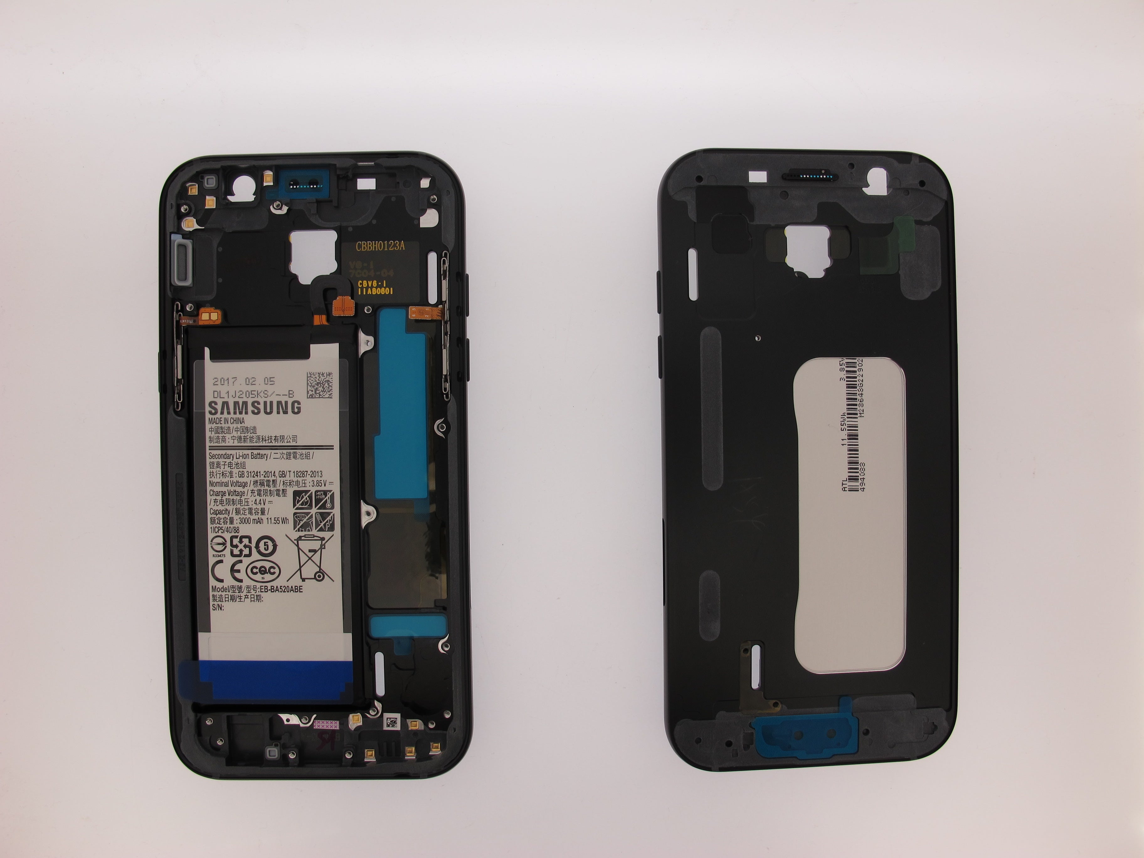 Samsung Galaxy A5 2017 SM-A520F Black Replacement Middle Chassis Cover Fascia Housing Side Buttons & Battery