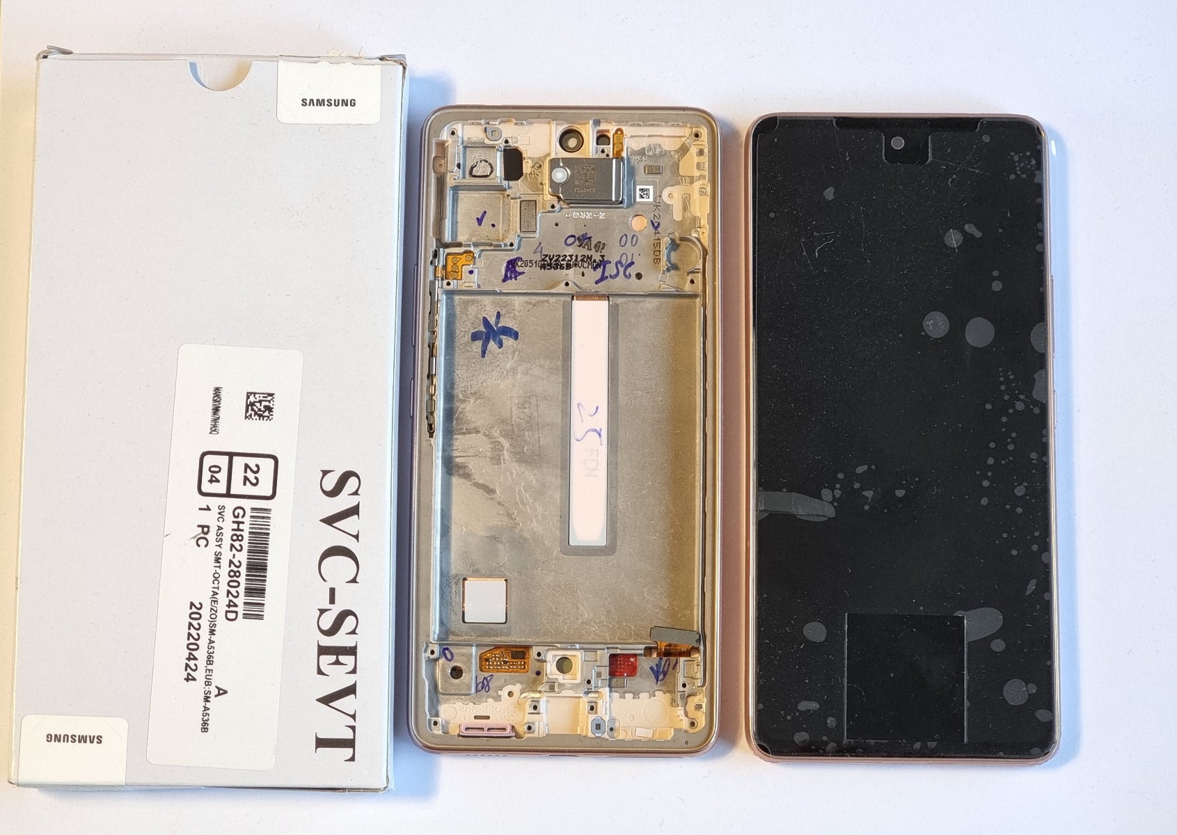 Samsung Galaxy A53 5G A536 Lcd Touch Screen Display Complete Original Genuine Peach Replacement
