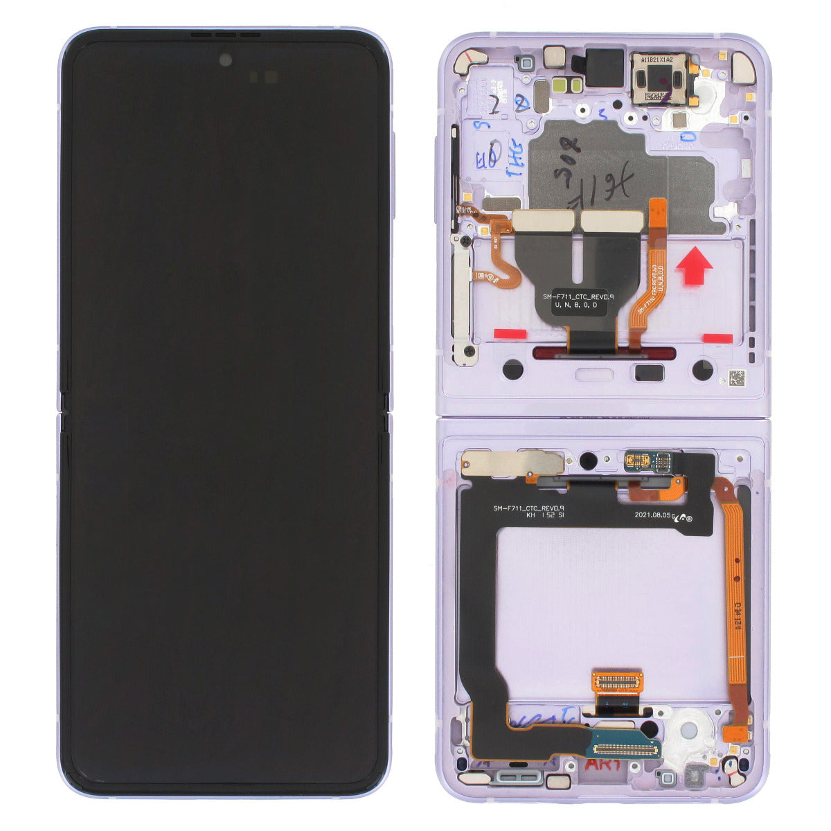 Samsung Galaxy Z Flip3 5G F711 Lcd Touch Screen Display Complete Original Genuine Lavender Lilac Replacement
