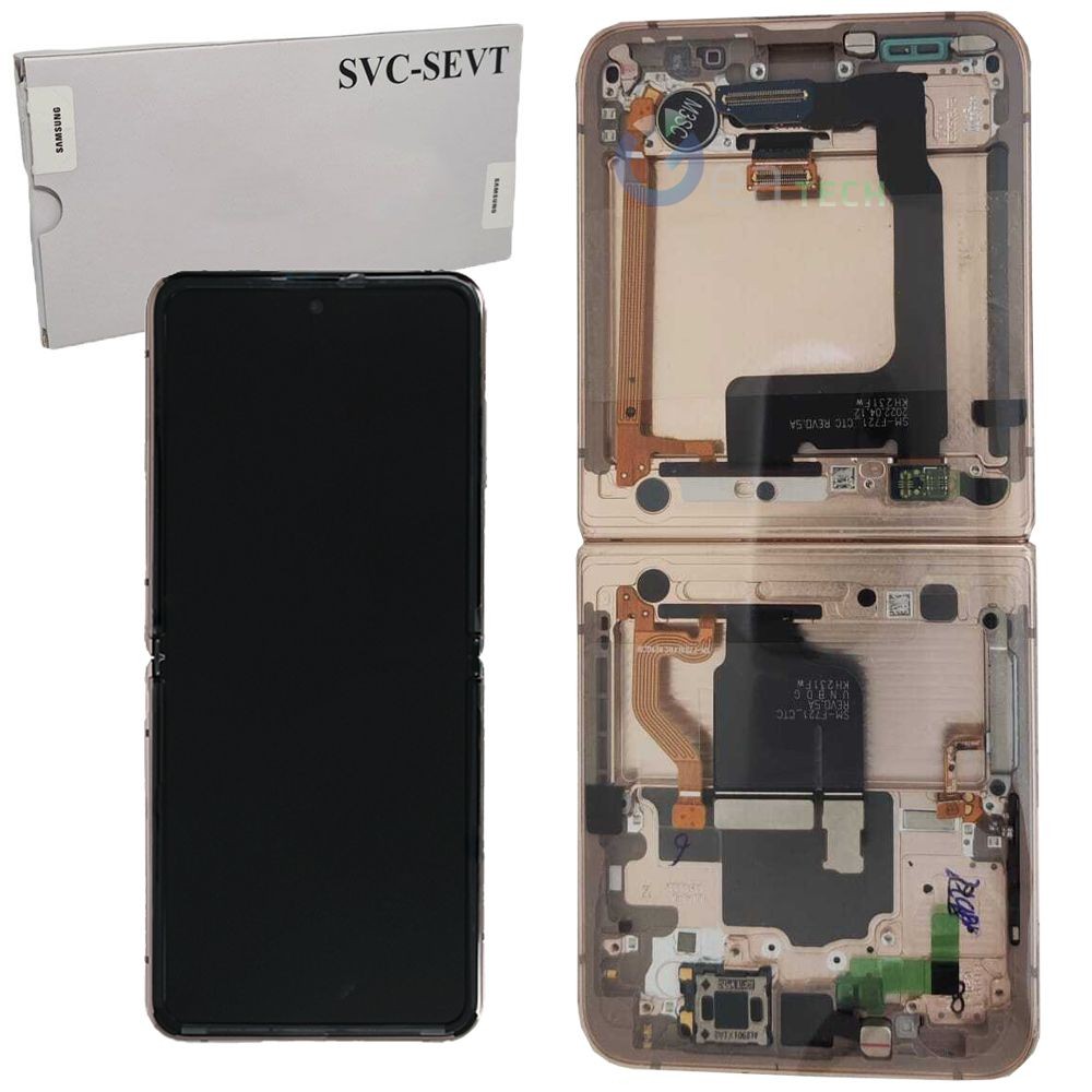 Samsung Galaxy Flip4 5G SM-F721 Lcd Touch Screen Display Complete Original Genuine Pink Gold With Frame