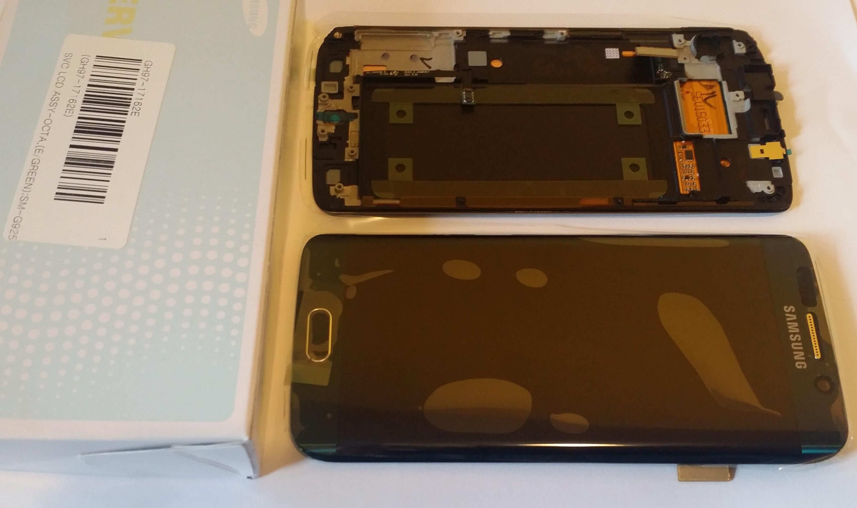 Samsung Galaxy S6 Edge SM-G925F Lcd Touch Screen Display Complete Original Genuine Green With Frame