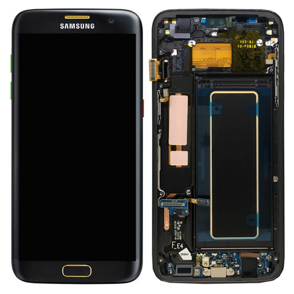 Samsung Galaxy S7 Edge SM-G935F Lcd Touch Screen Display Complete Original Genuine Olympic Black With Frame