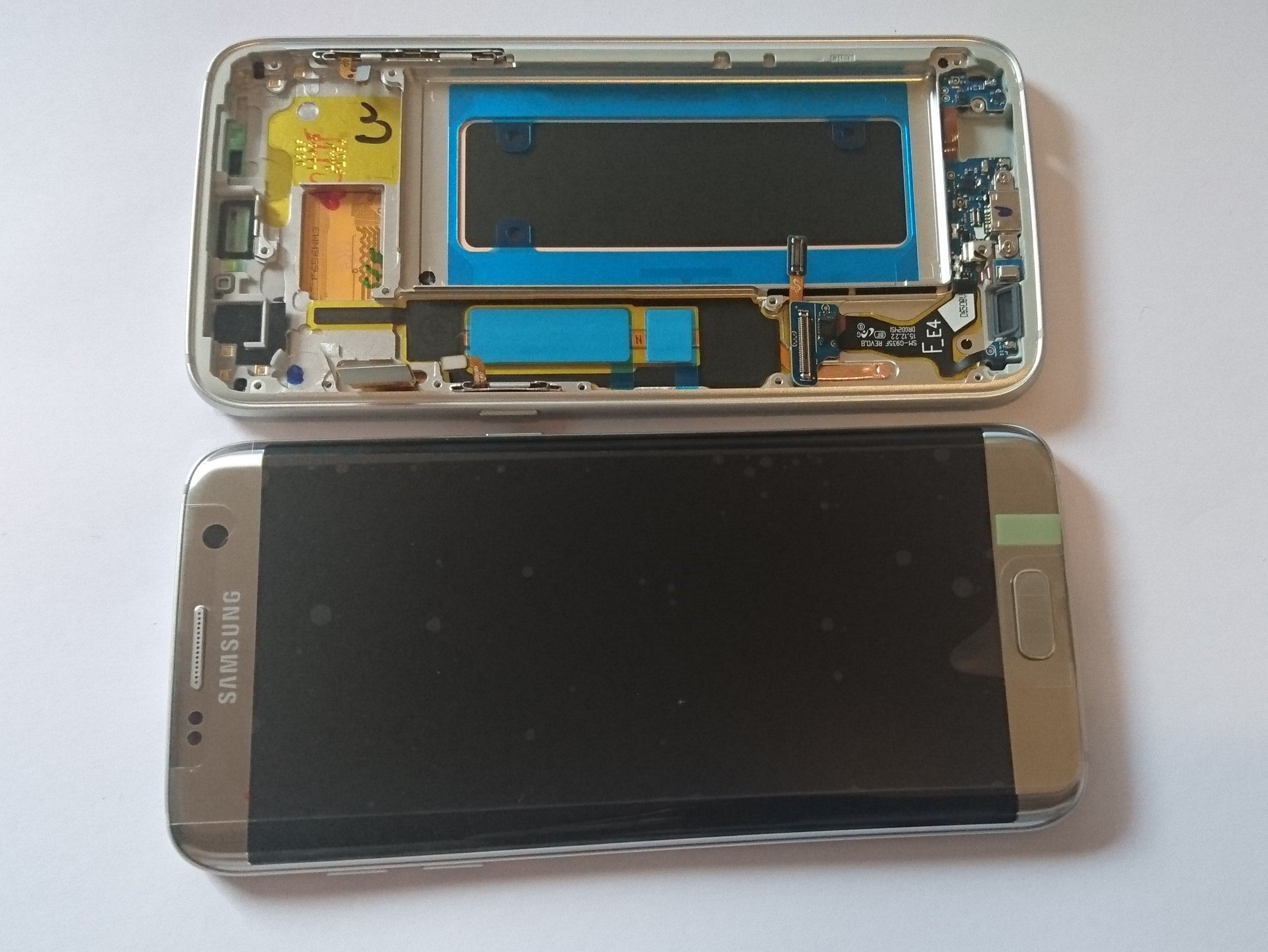 Samsung Galaxy S7 Edge SM-G935F Lcd Touch Screen Display Complete Original Genuine Silver With Frame