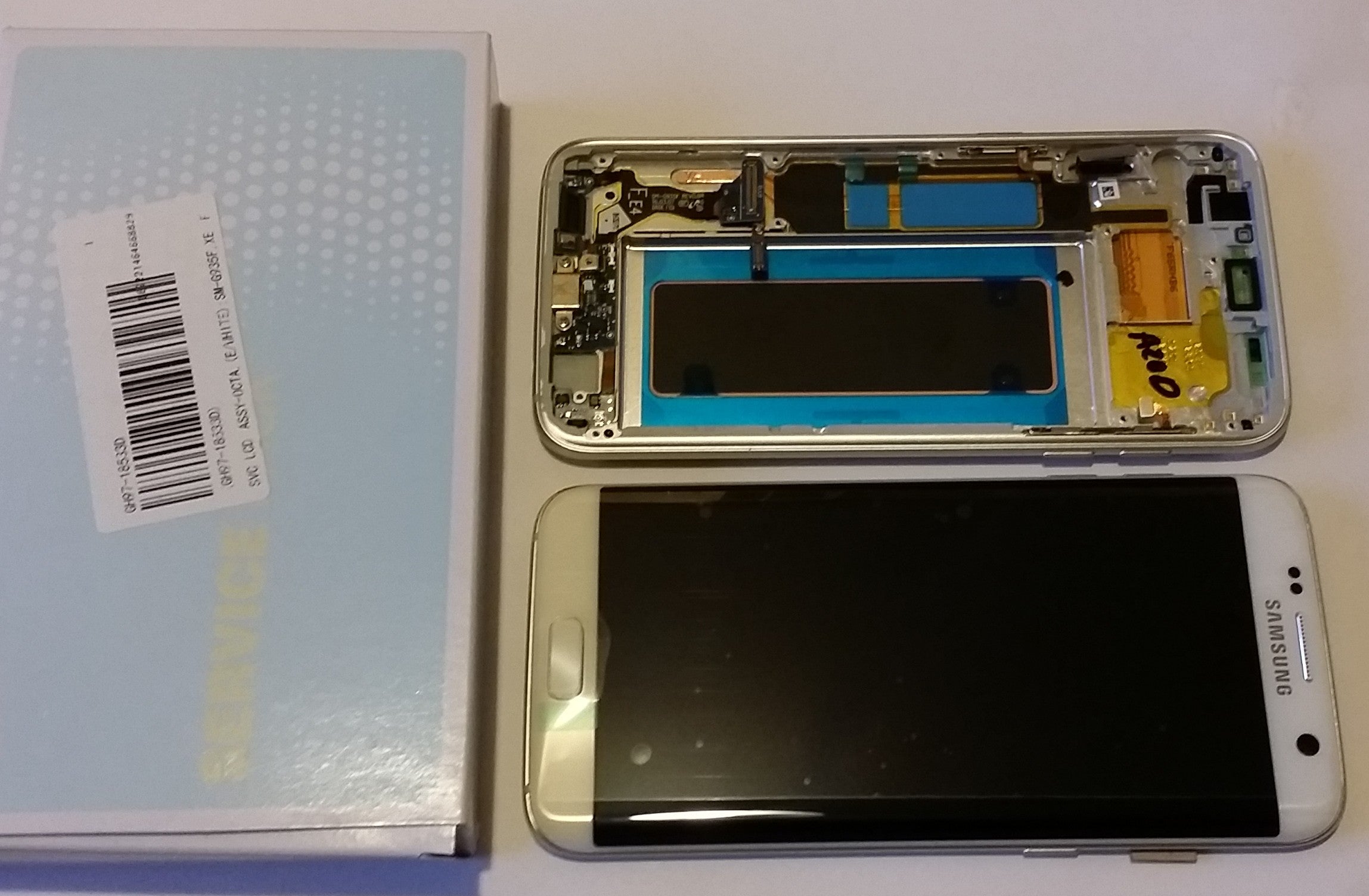 Samsung Galaxy S7 Edge SM-G935F Lcd Touch Screen Display Complete Original Genuine White With Frame