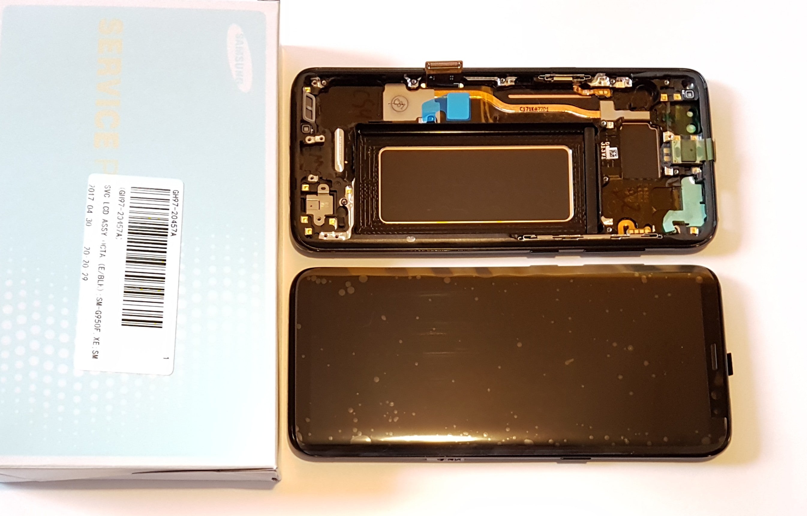 Samsung Galaxy S8 SM-G950F Lcd Touch Screen Display Complete Original Genuine Black With Frame