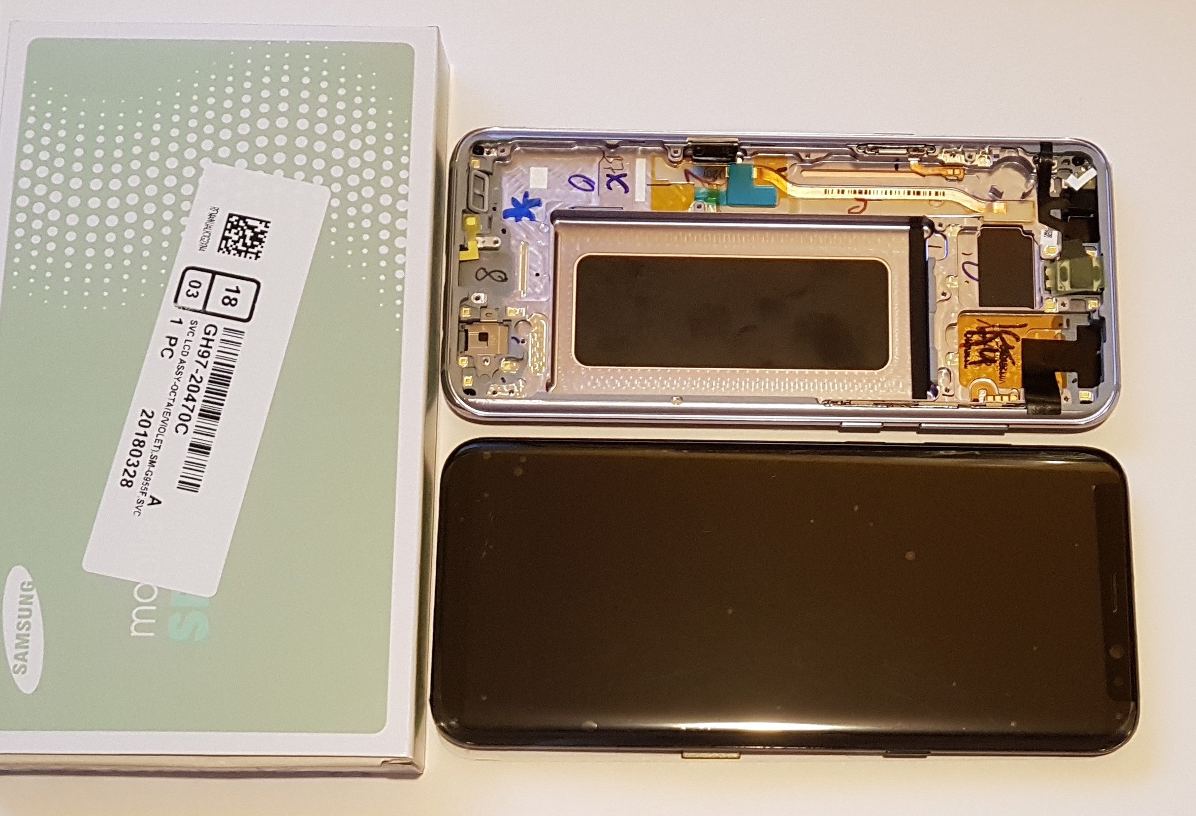 Samsung Galaxy S8+ S8 Plus SM-G955F Lcd Touch Screen Display Complete Original Genuine Orchid Grey With Frame