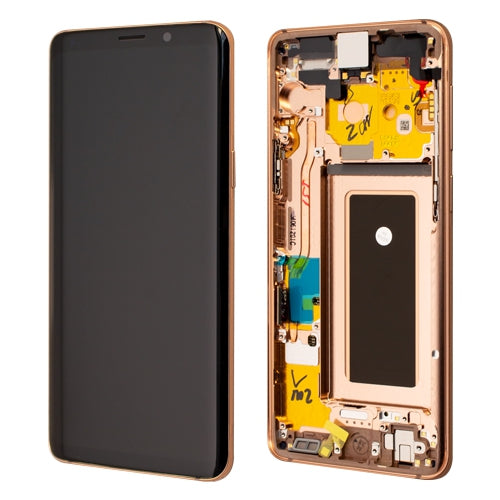Samsung Galaxy S9 SM-G960F Lcd Touch Screen Display Complete Original Genuine Sunrise Gold With Frame