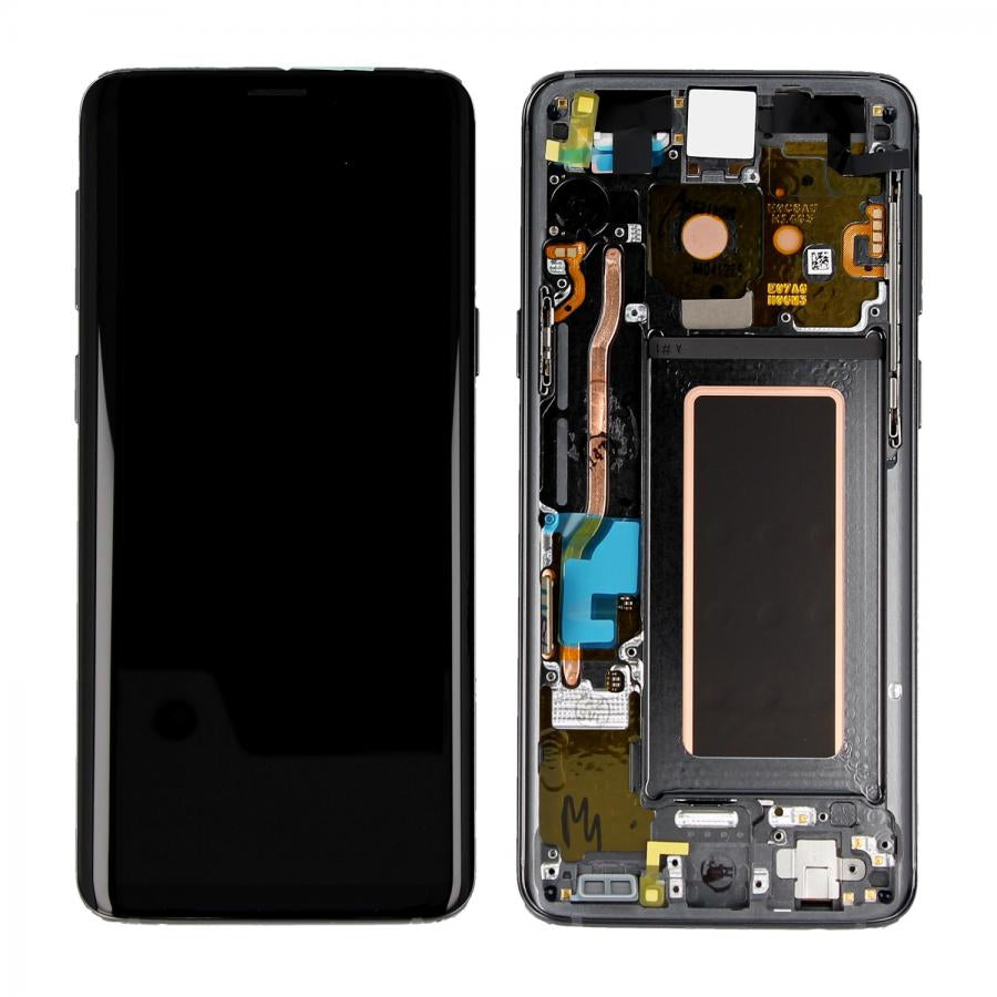 Samsung Galaxy S9 SM-G960F Lcd Touch Screen Display Complete Original Genuine Titanium Grey Gray With Frame