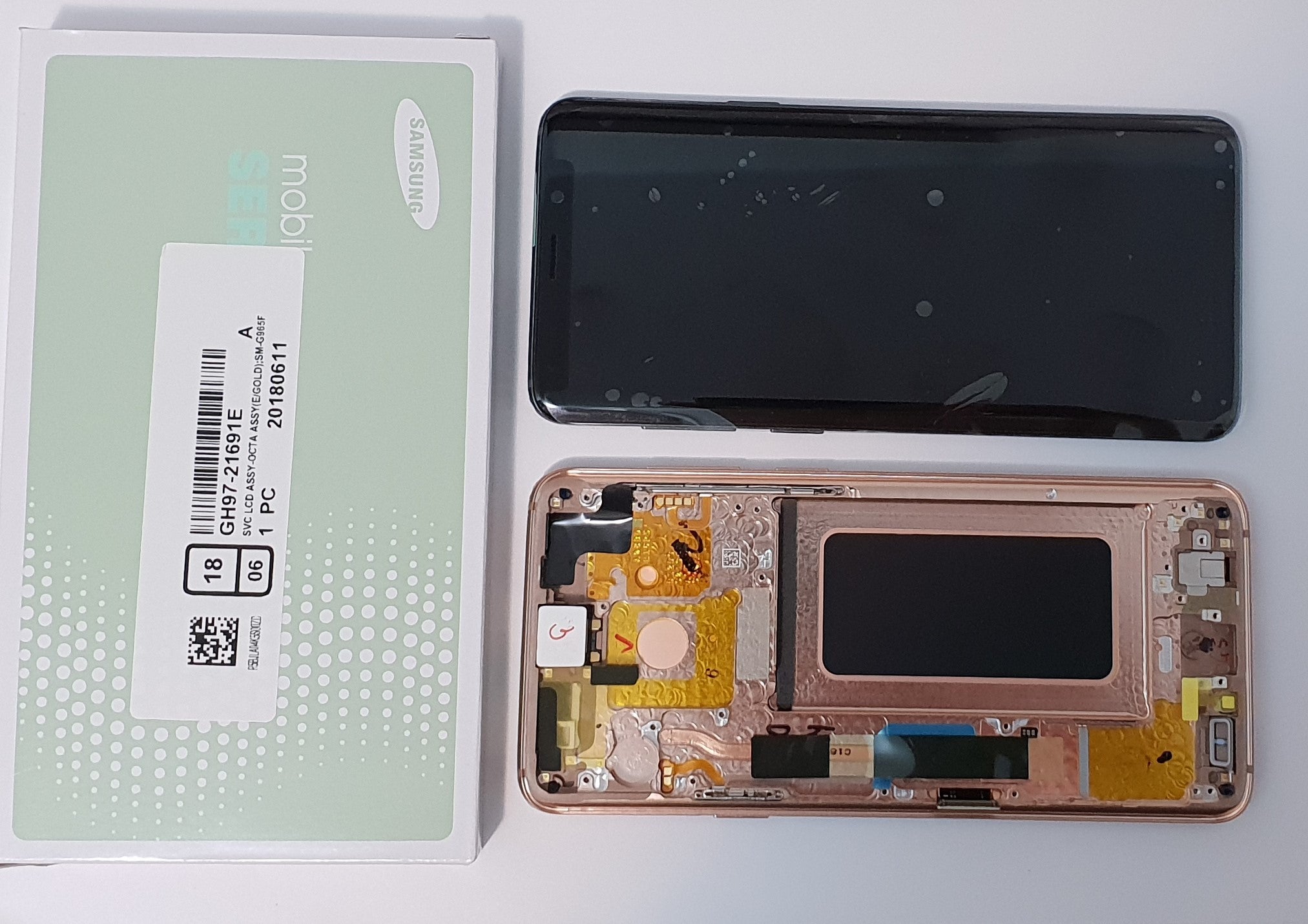Samsung Galaxy S9+ SM-G965F S9 Plus Lcd Touch Screen Display Complete Original Genuine Sunrise Gold With Frame