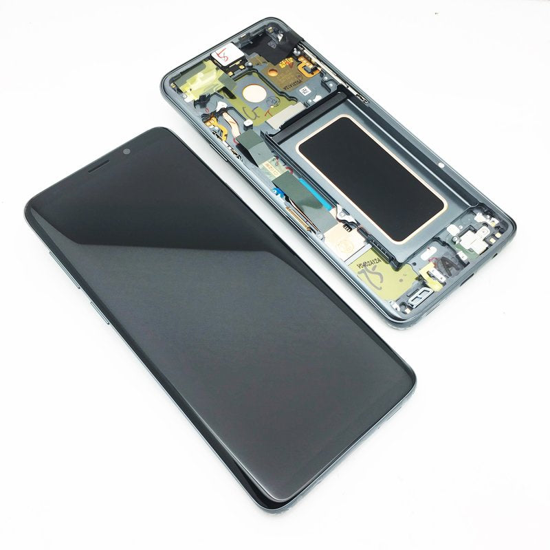 Samsung Galaxy S9+ SM-G965F S9 Plus Lcd Touch Screen Display Complete Original Genuine Titanium Grey Gray With Frame