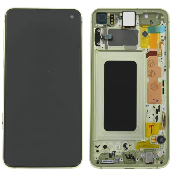 Samsung Galaxy S10E SM-G970F Lcd Touch Screen Display Complete Original Genuine Canary Yellow With Frame