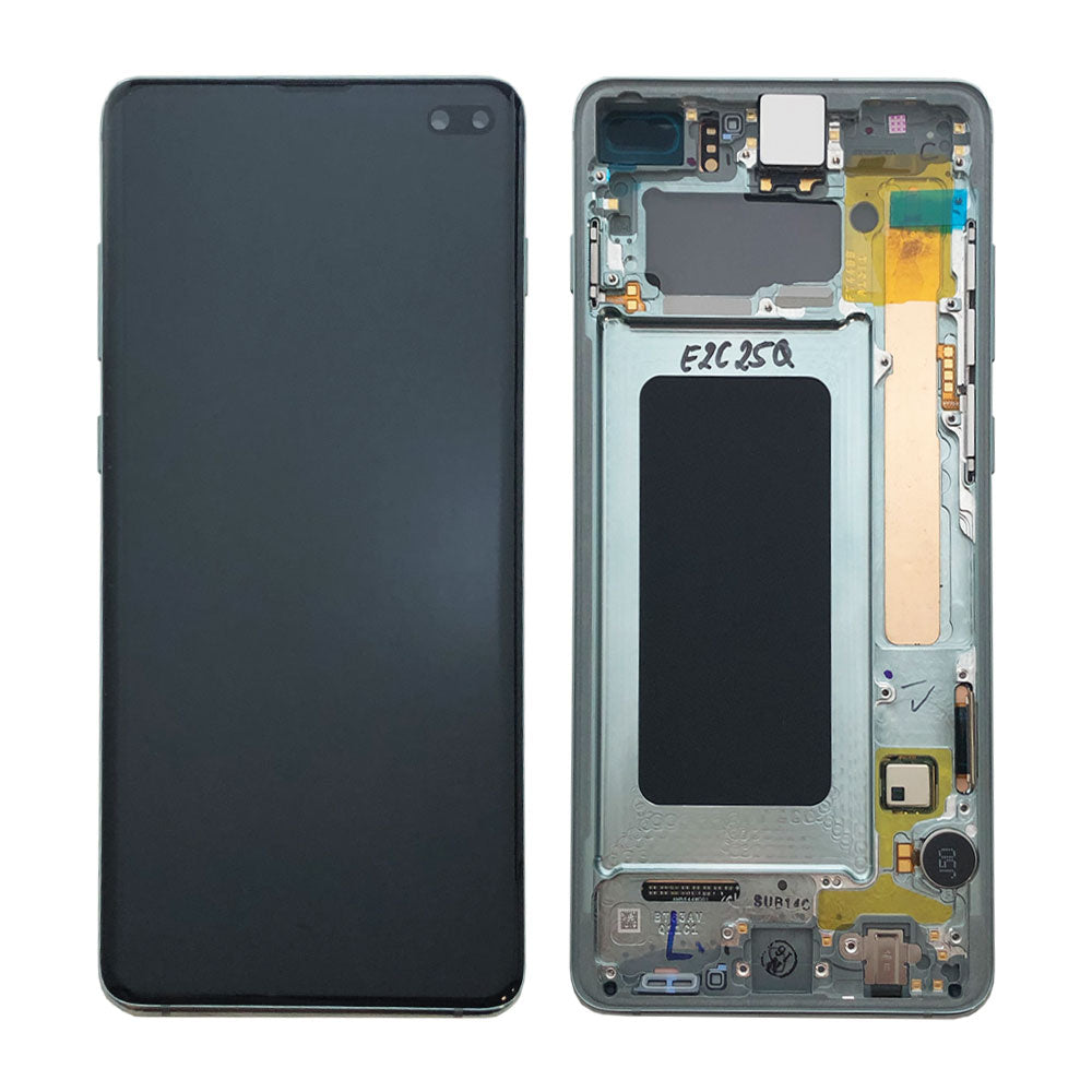 Samsung Galaxy S10+ S10 Plus SM-G975F Lcd Touch Screen Display Complete Original Genuine Prism Green With Frame