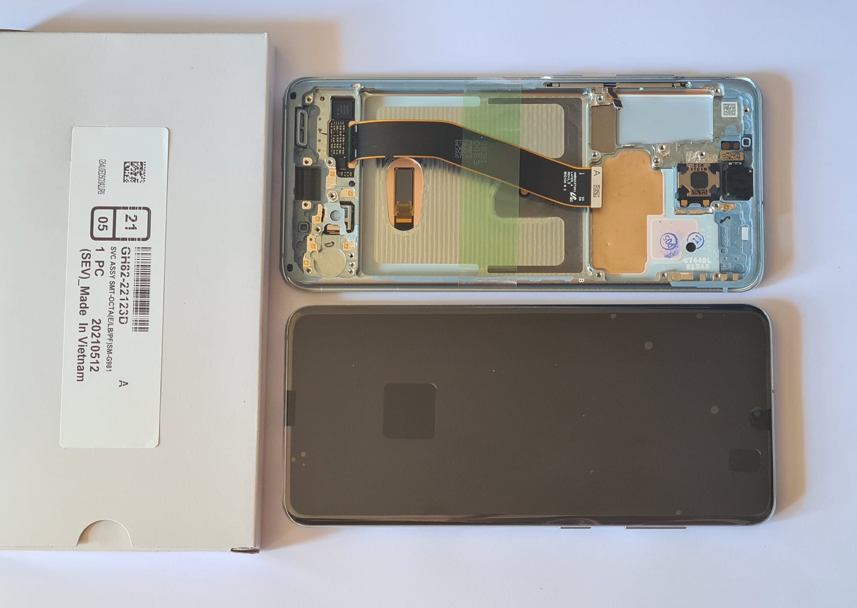 Samsung Galaxy S20 G980 Lcd Touch Screen Display Complete Original Genuine Blue With Frame
