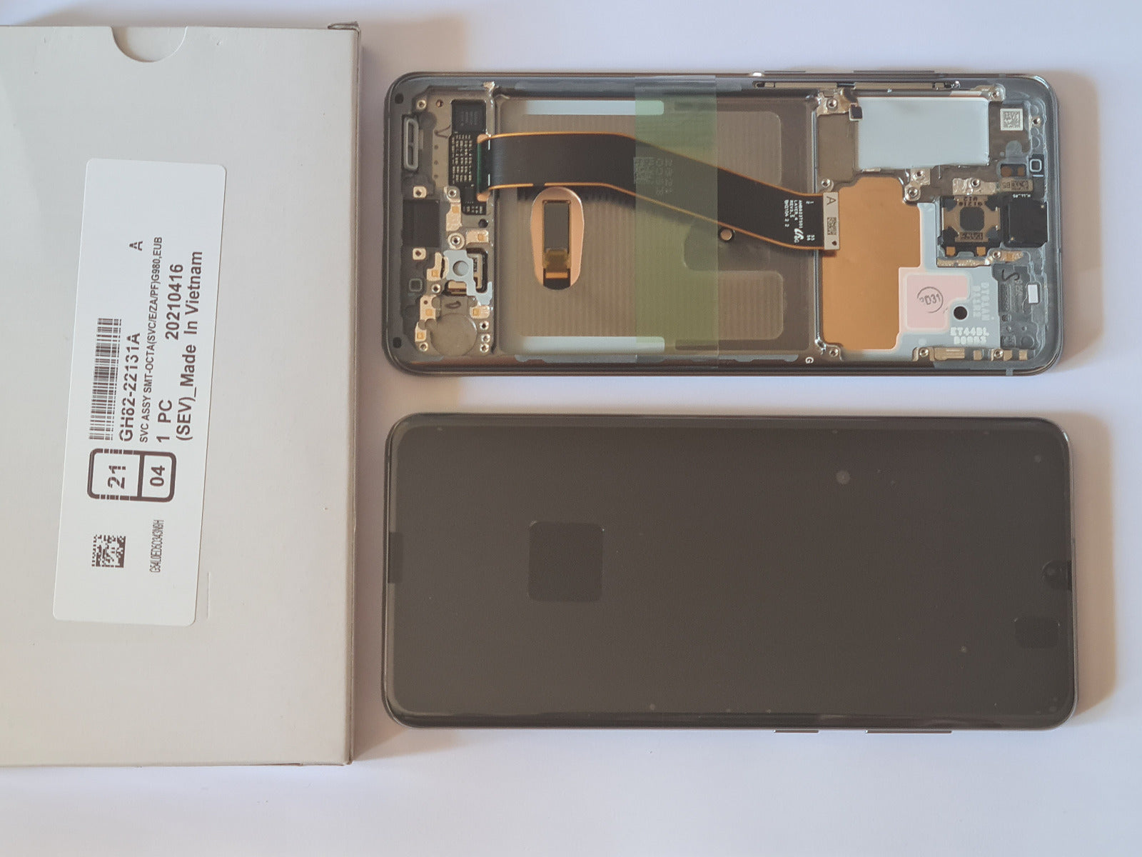Samsung Galaxy S20 G980 Lcd Touch Screen Display Complete Original Genuine Grey With Frame