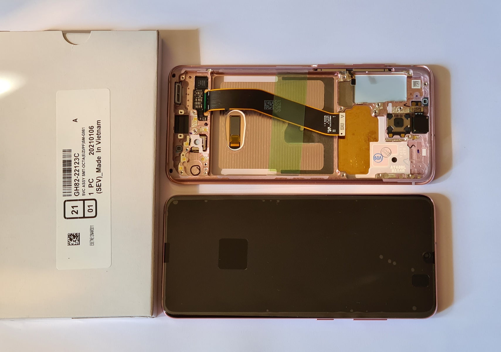 Samsung Galaxy S20 G980 Lcd Touch Screen Display Complete Original Genuine Pink With Frame