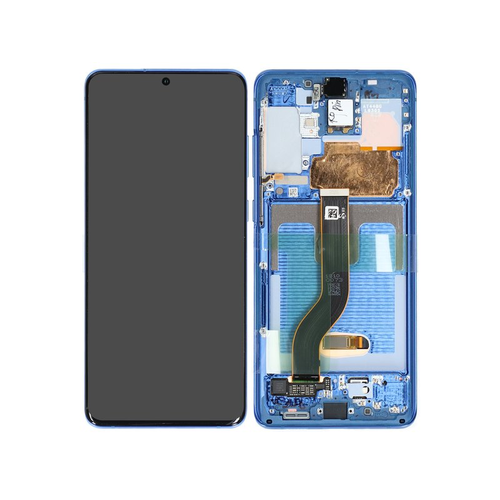 Samsung Galaxy S20+ S20 Plus G986 Lcd Touch Screen Display Complete Original Genuine Aura Blue With Frame