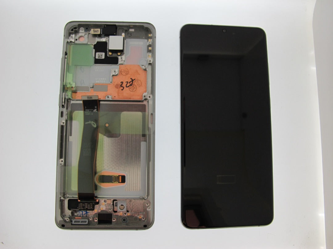 Samsung G988 SM-G988F Galaxy S20 Ultra Lcd Touch Screen Display Complete Original Genuine White With Frame