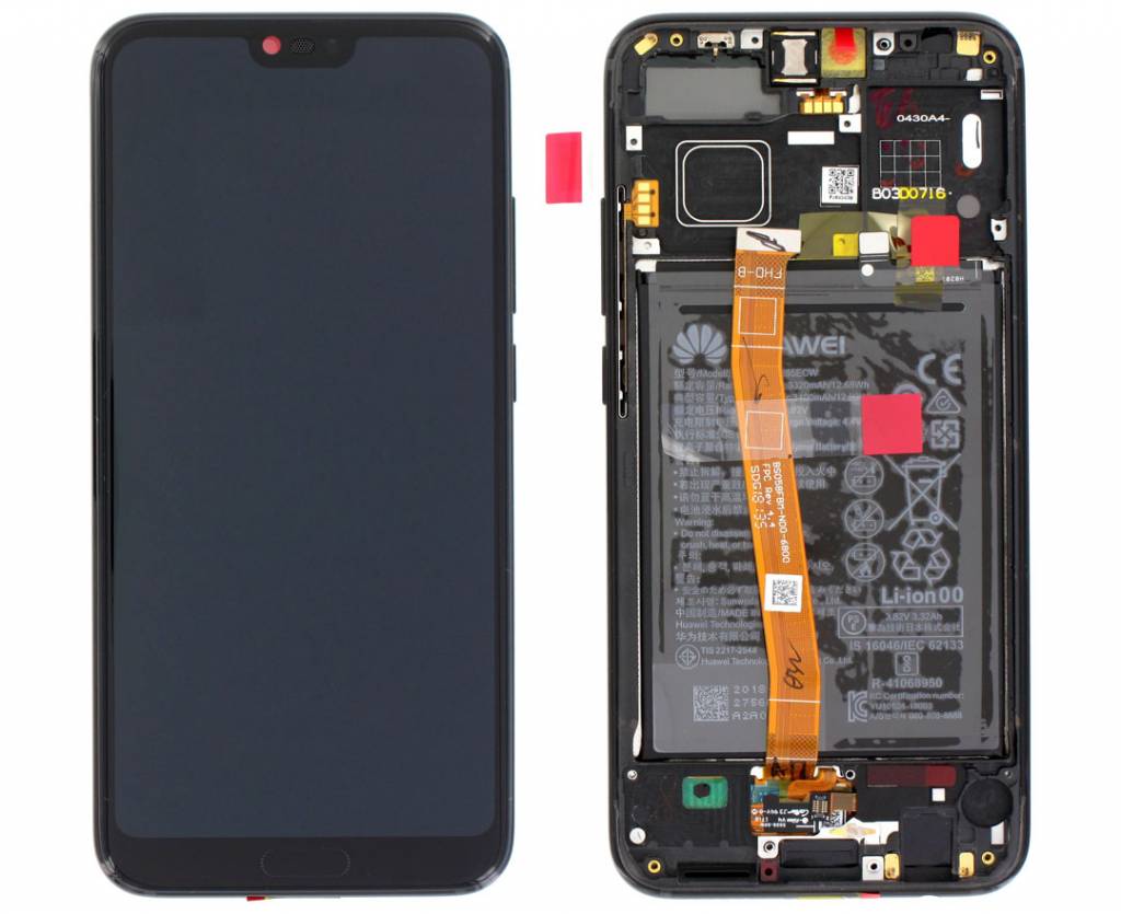 Huawei Honor 10 Lcd Screen Display Digitizer Touch Original Genuine Complete Replacement Black With Battery + Frame