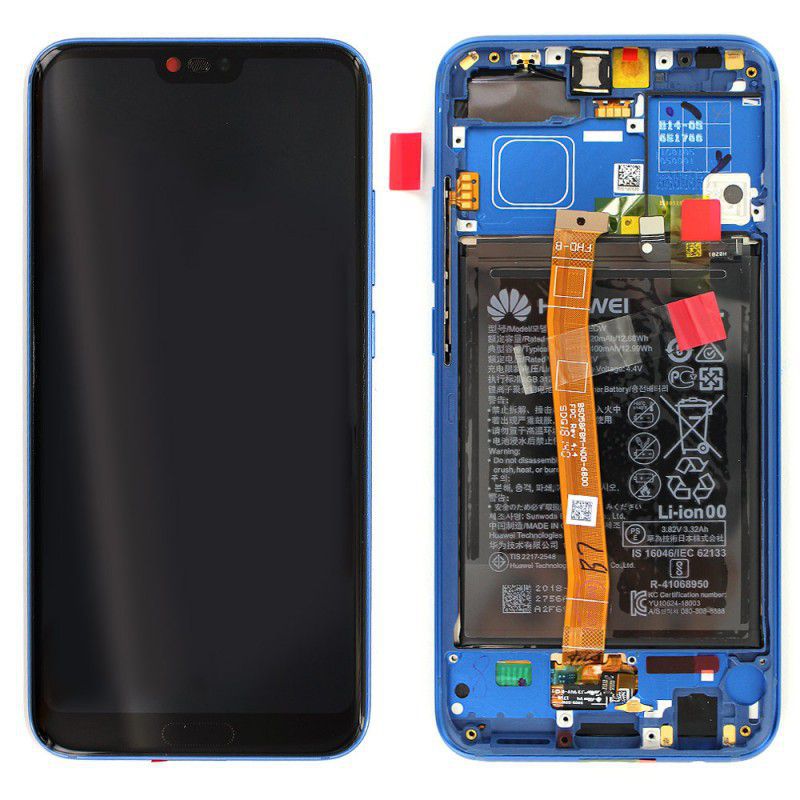 Huawei Honor 10 Lcd Screen Display Digitizer Touch Original Genuine Complete Replacement Blue With Battery + Frame