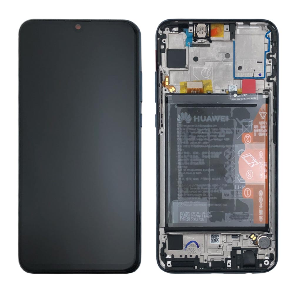 Huawei Honor 10 Lite Lcd Screen Display Digitizer Touch Original Genuine Complete Replacement Sapphire Black With Battery + Frame
