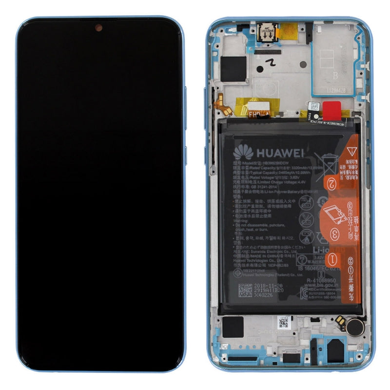 Huawei Honor 10 Lite Lcd Screen Display Digitizer Touch Original Genuine Complete Replacement Sapphire Blue With Battery + Frame