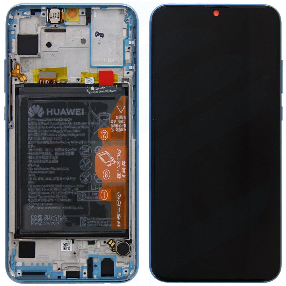 Huawei Honor 10 Lite Lcd Screen Display Digitizer Touch Original Genuine Complete Replacement Sky Blue With Battery + Frame