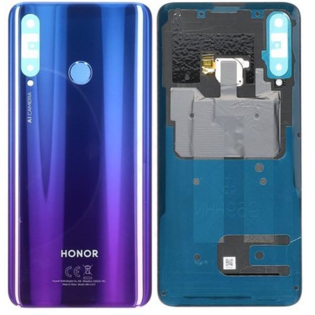 14 DAY Huawei Honor 20 Lite HRY-LX1T Back Rear Battery Cover Original Genuine Complete Replacement Blue Purple + Fingerprint Reader LIKE NEW