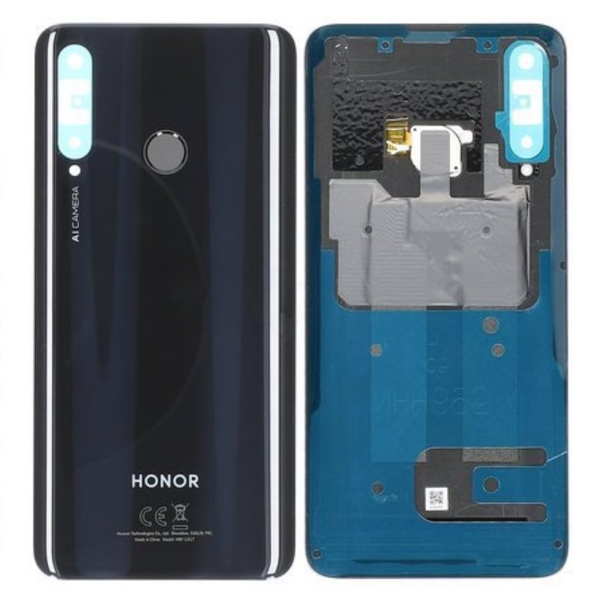 14 DAY Huawei Honor 20 Lite HRY-LX1T Back Rear Battery Cover Original Genuine Complete Replacement Black + Fingerprint Reader LIKE NEW