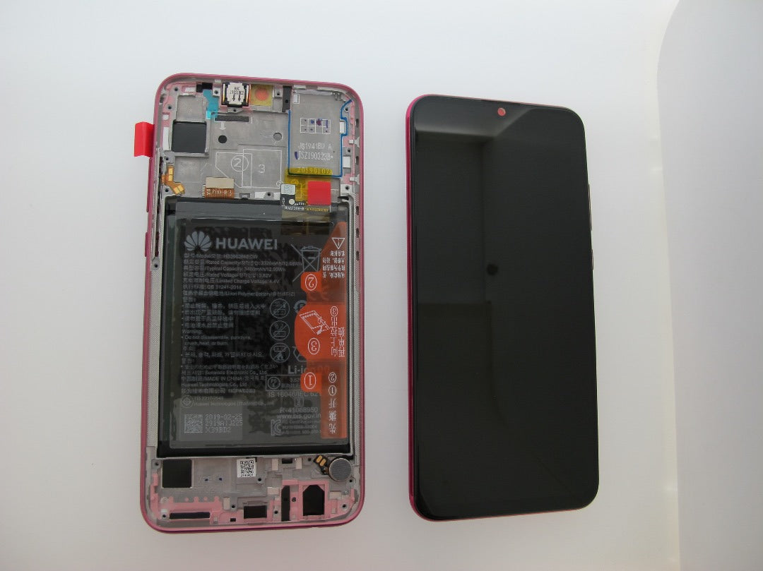Huawei Honor 20 Lite Lcd Screen Display Digitizer Touch Original Genuine Complete Replacement Red With Battery + Frame
