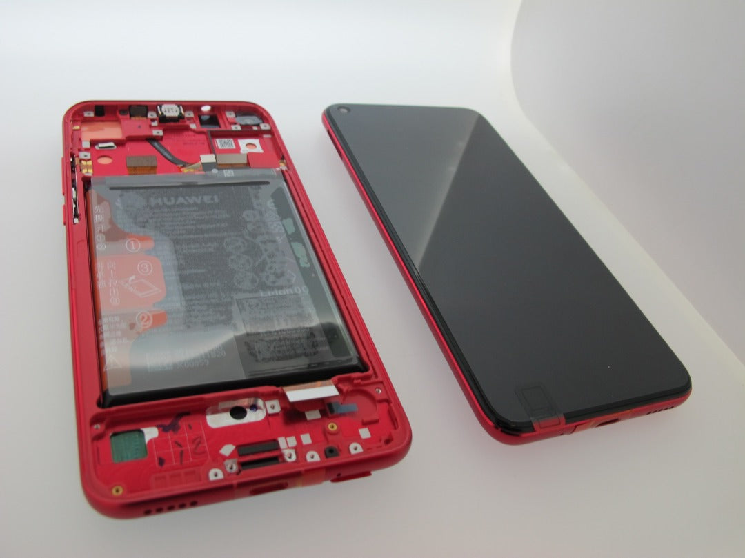 Huawei Honor View 20 Lcd Screen Display Digitizer Touch Original Genuine Complete Replacement Red With Battery + Frame
