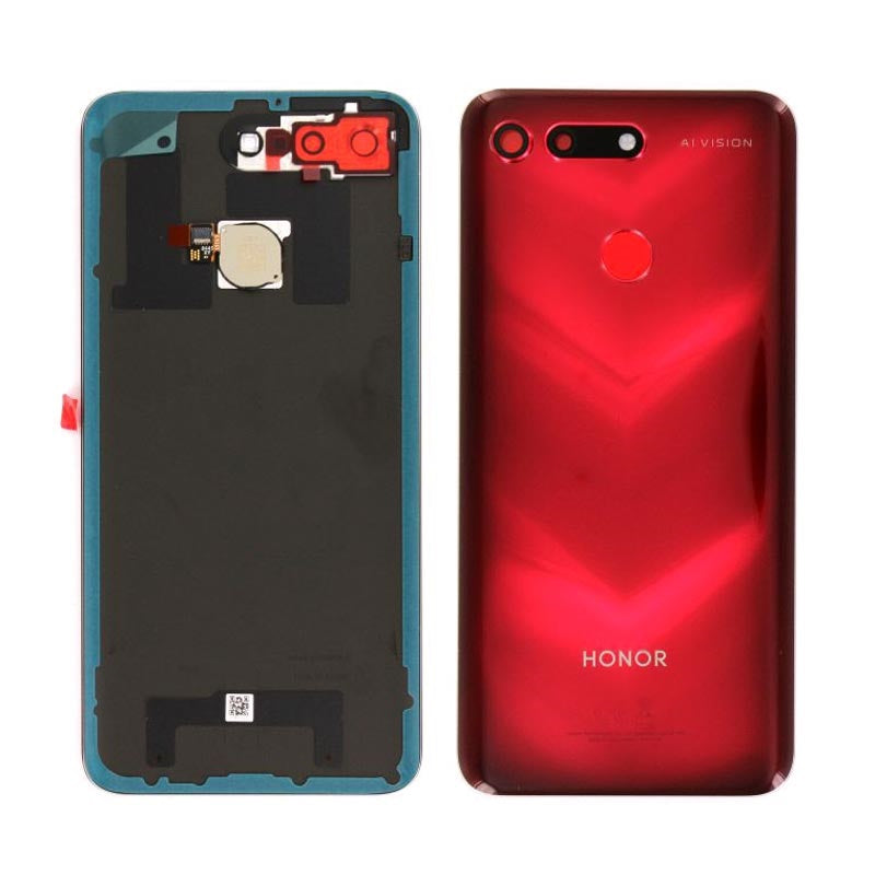Huawei Honor View 20 Back Rear Battery Cover Chassis Housing Original Genuine Complete Replacement Red + Fingerprint Reader