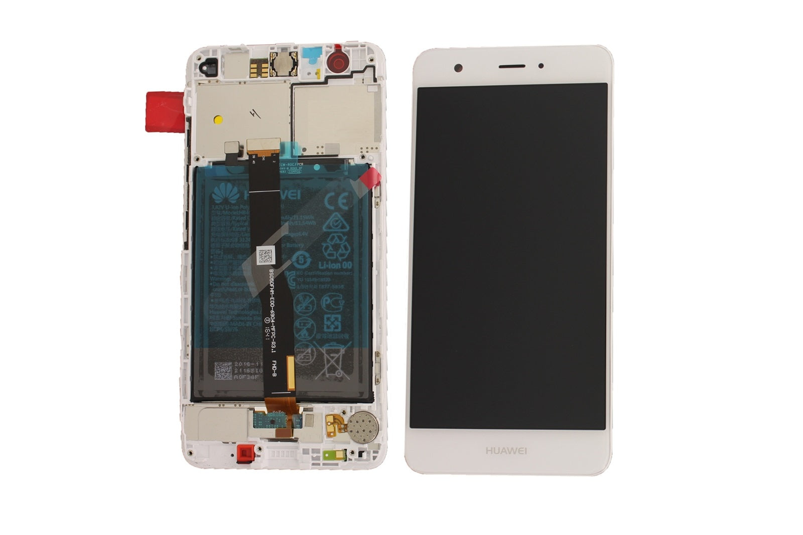Huawei Nova CAN-L01 CAN-L11 Lcd Screen Display Digitizer Touch Original Genuine Complete Replacement Silver With Battery + Frame