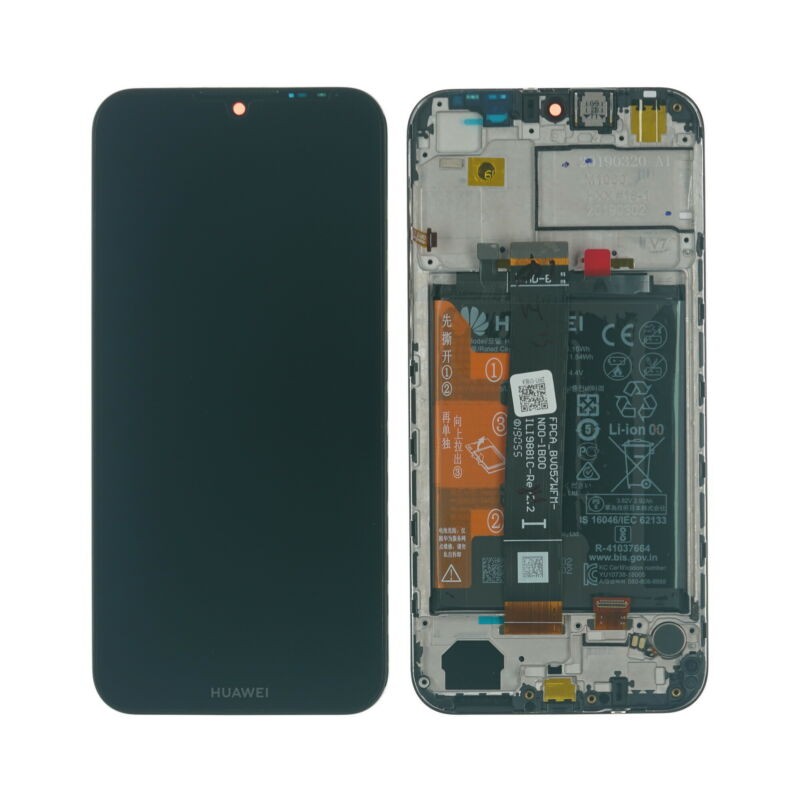 Huawei Honor Y5 2019 Lcd Screen Display Digitizer Touch Original Genuine Complete Replacement Black With Battery + Frame