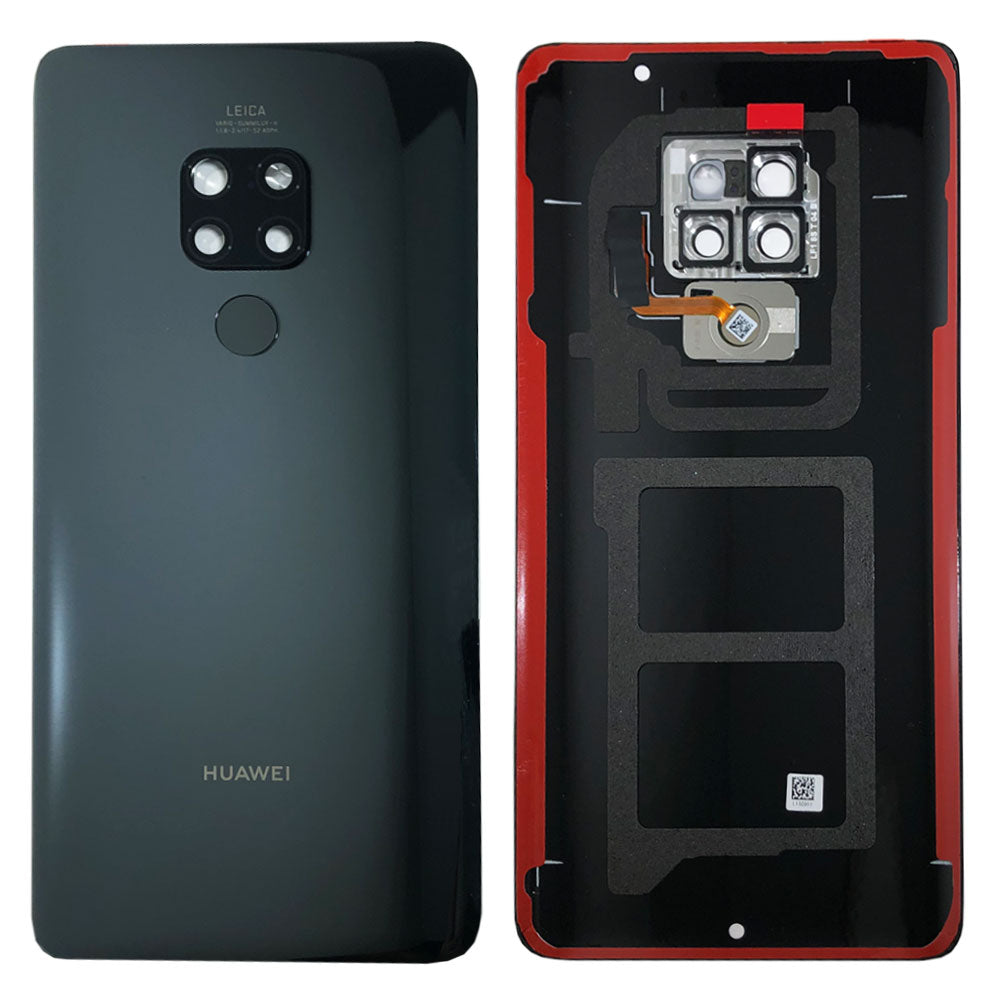 Huawei Mate 20 Back Rear Battery Cover Chassis Frame Housing Original Genuine Complete Replacement Black + Fingerprint Reader