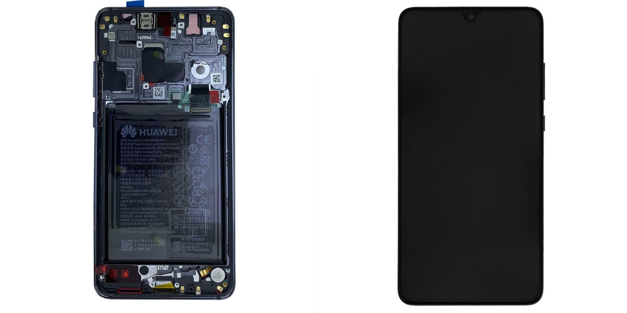 Huawei Mate 20 Lcd Screen Display Digitizer Touch Original Genuine Complete Replacement Black With Battery + Frame
