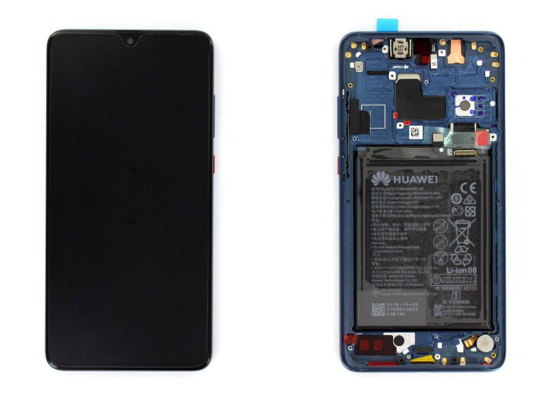 Huawei Mate 20 Lcd Screen Display Digitizer Touch Original Genuine Complete Replacement Blue With Battery + Frame