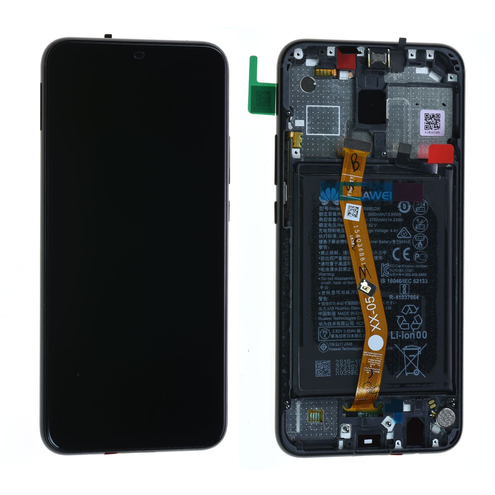 Huawei Mate 20 Lite Lcd Screen Display Digitizer Touch Original Genuine Complete Replacement Black With Battery + Frame