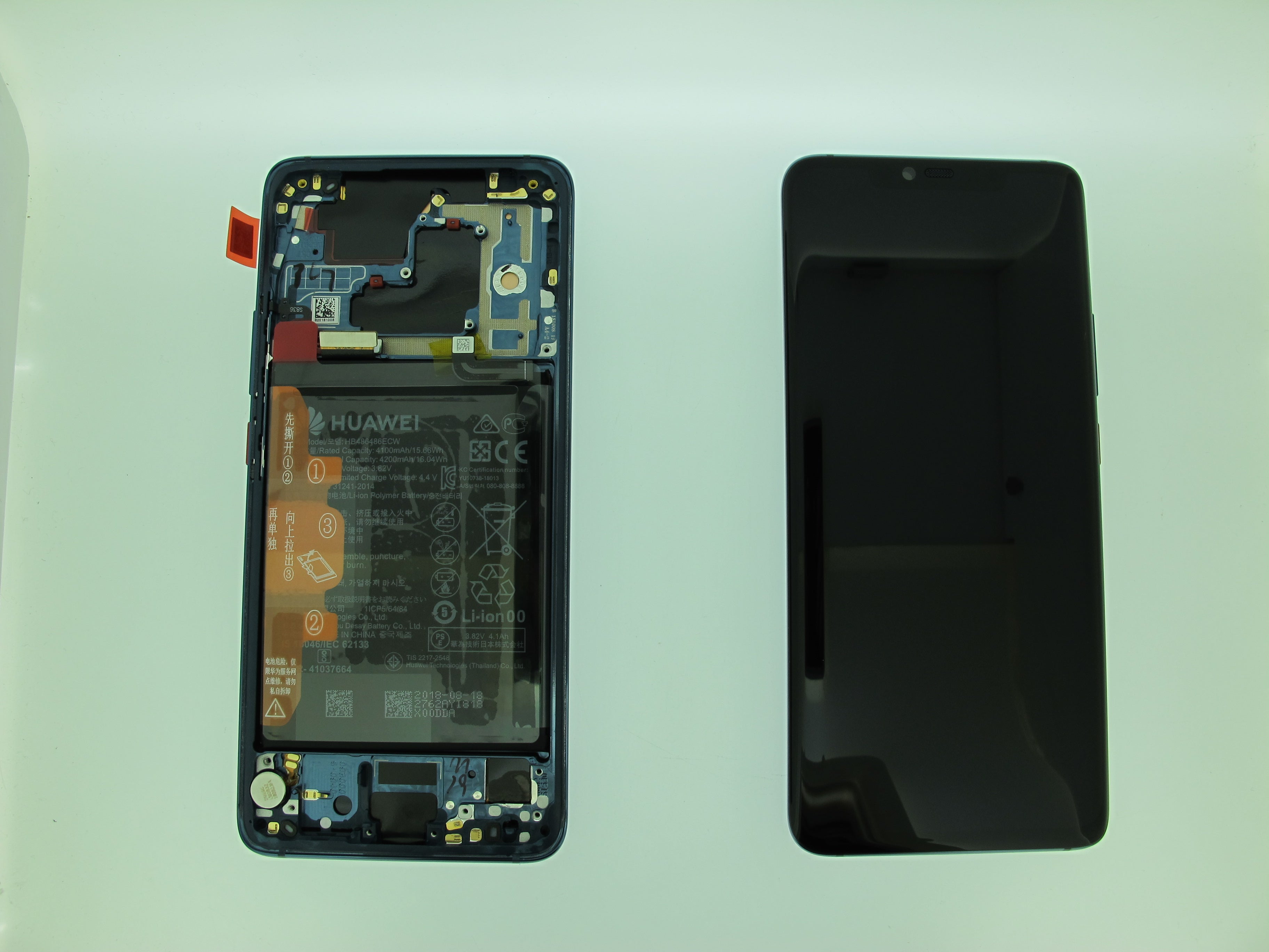 Huawei Mate 20 Pro Lcd Screen Display Digitizer Touch Original Genuine Complete Replacement Midnight Blue With Battery + Frame