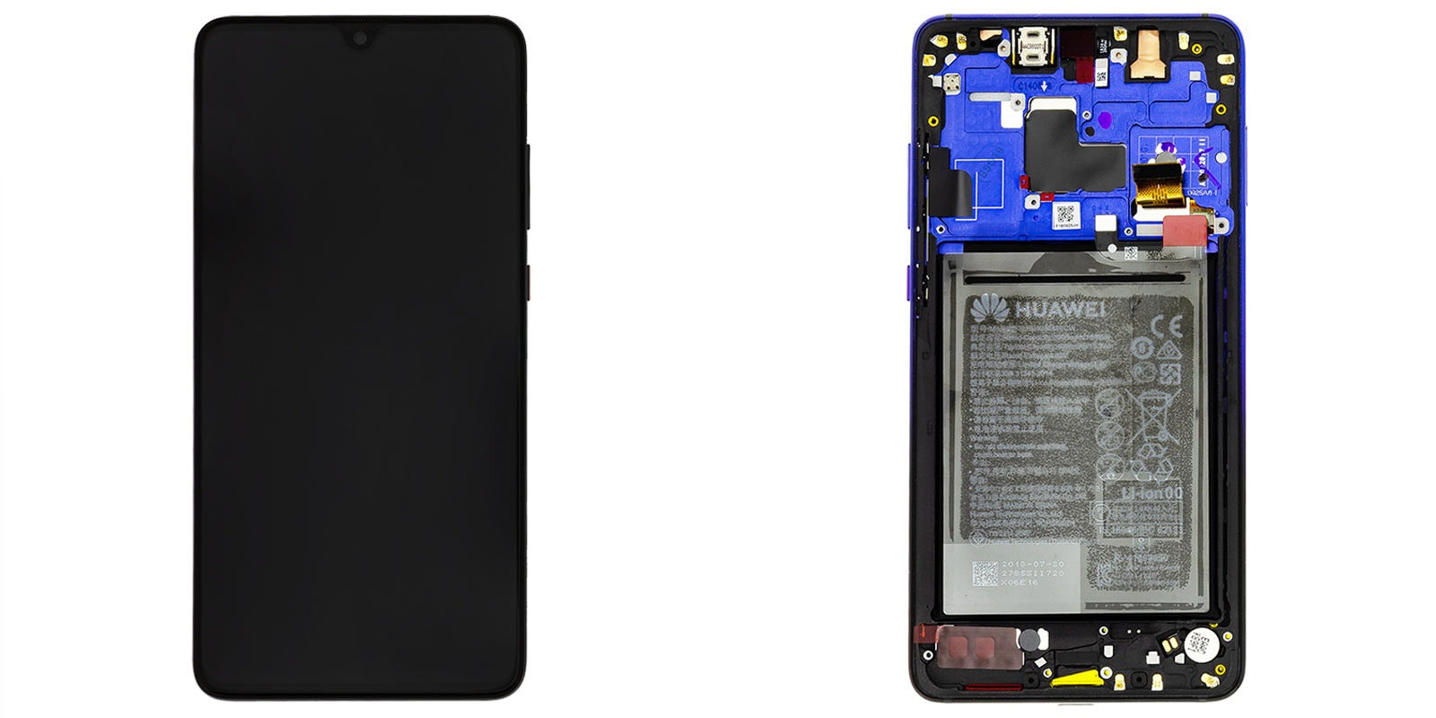 Huawei Mate 20 Pro Lcd Screen Display Digitizer Touch Original Genuine Complete Replacement Twilight With Battery + Frame