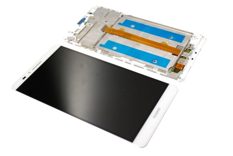 Huawei Mate 7 Mate7 Lcd Screen Display Digitizer Touch Original Genuine Complete Replacement White With Frame