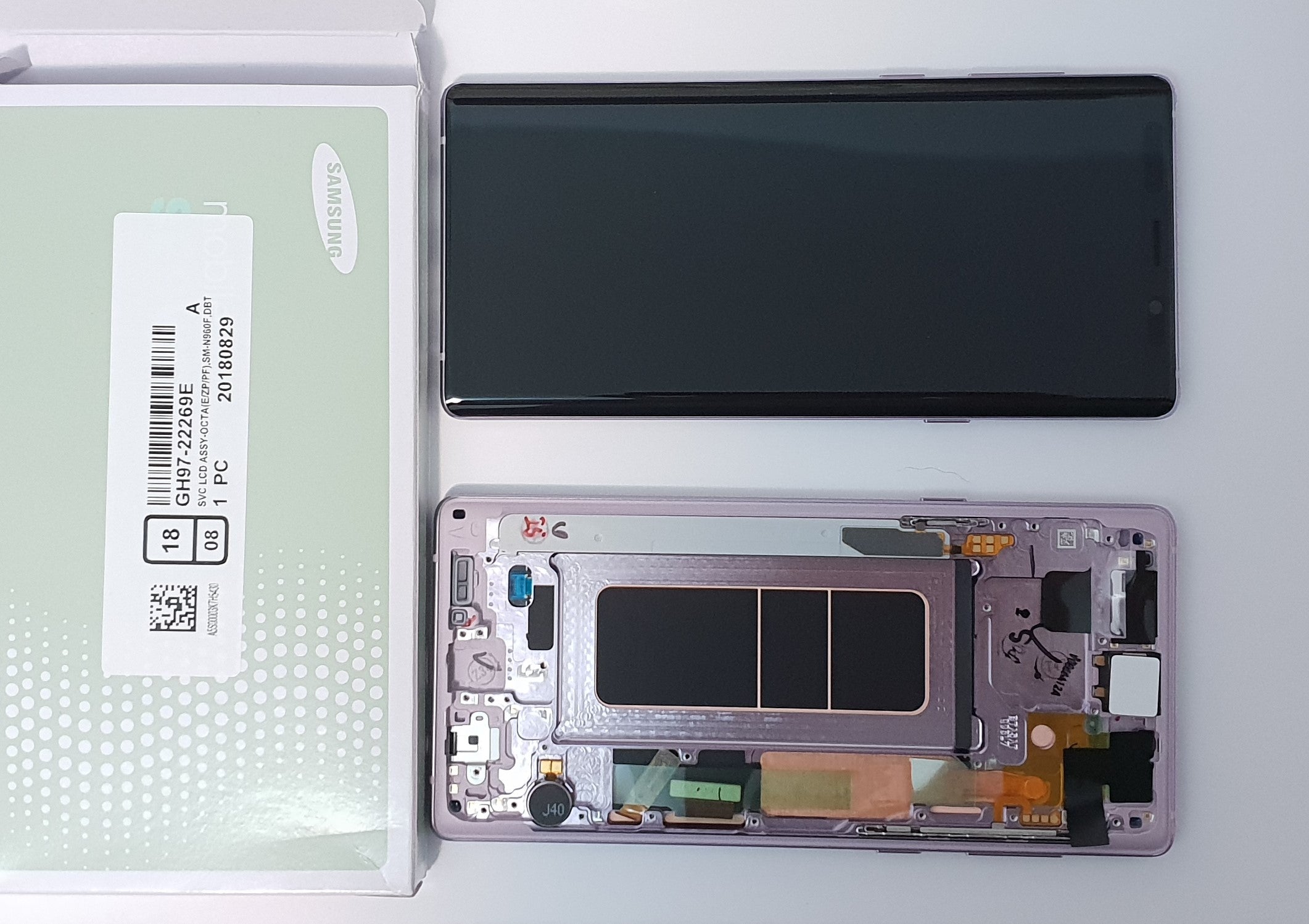 Samsung Galaxy Note 9 SM-N960F Lcd Touch Screen Display Complete Original Genuine Lavender With Frame