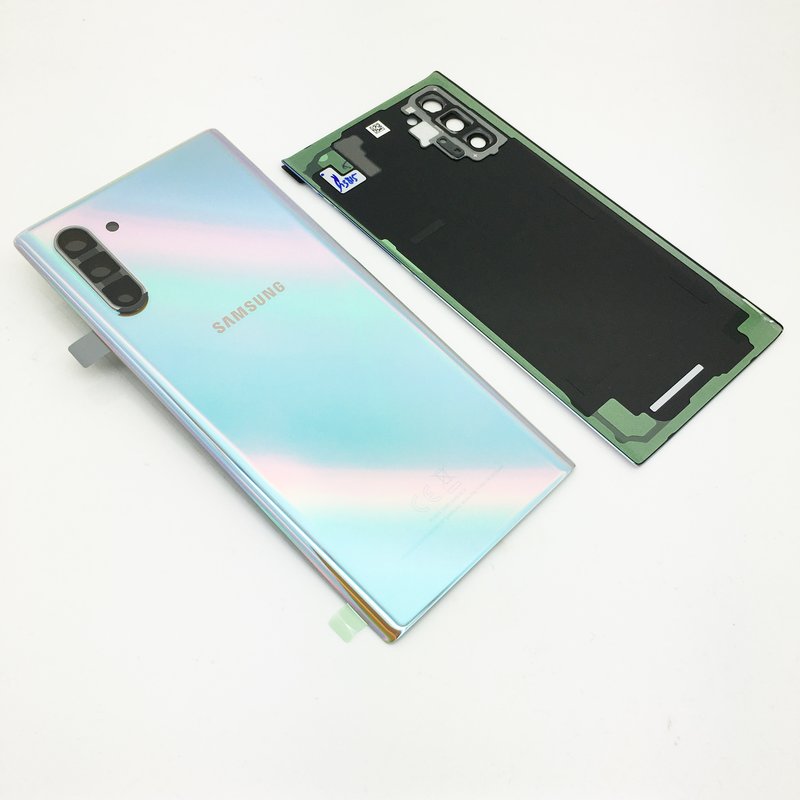 14 DAY Samsung Galaxy Note 10 N970F S10 Battery Cover Back Housing Fascia 100% Original Genuine Aura Glow Silver LIKE NEW