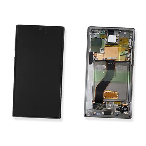 Samsung Galaxy Note 10 SM-N970F Lcd Touch Screen Display Complete Original Genuine Aura Glow Silver With Frame