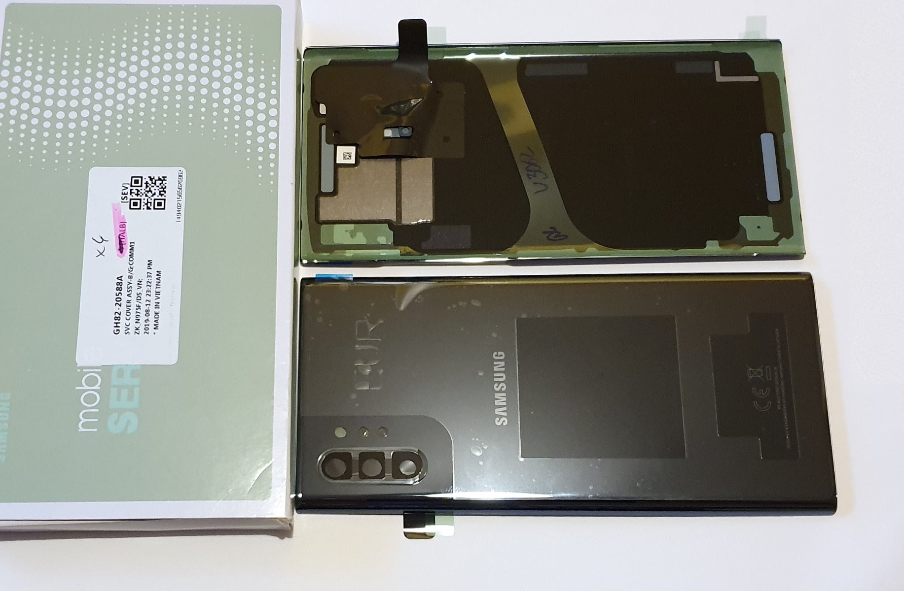 14 DAY Samsung Galaxy Note 10+ 5G N976F Battery Cover Back Housing Fascia 100% Original Genuine From Samsung UK Aura Black LIKE NEW
